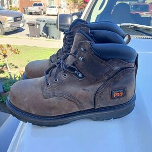 Timberland Pro 33034 24/7 Pit Boss STEEL TOE Boots Brown SIZE 12 PRE-OWNED